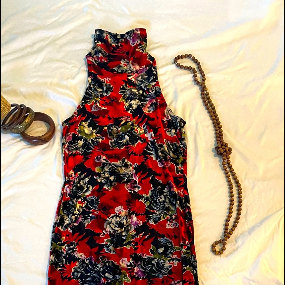 Line 6ix velvet burn-out maxi dress